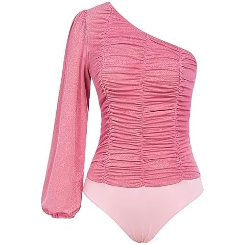 Kate Kasin One-Piece Bodysuit with Ruffle Cover