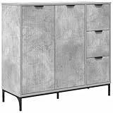 vidaXL Buffet Moderno de Comedor Rectangular Madera Ingenierizada Gris Hormigón Ajustable Medidas 89.5 x 33 x 82 cm Es perfecto para uso en interiores gracias a su diseño elegante. Puede sostener