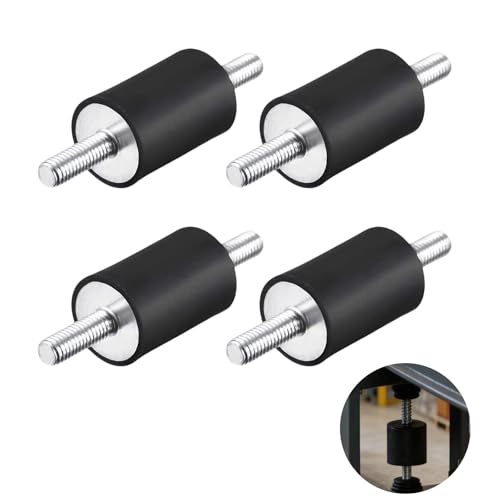 4 Piezas M6 Soporte de Amortiguador de Goma Antivibración para Aislamiento de Vibraciones, Amortiguadores de Choque 20 mm x 20 mm, para Equipos de Gimnasia, Compresores (4, VV, M6 20X20)