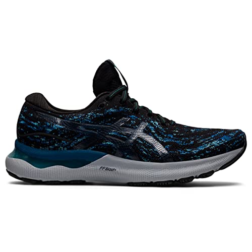 Image of ASICS Men's Gel-Nimbus 24 Mesh Knit Running Shoes, 11.5, Black /MAKO Blue
