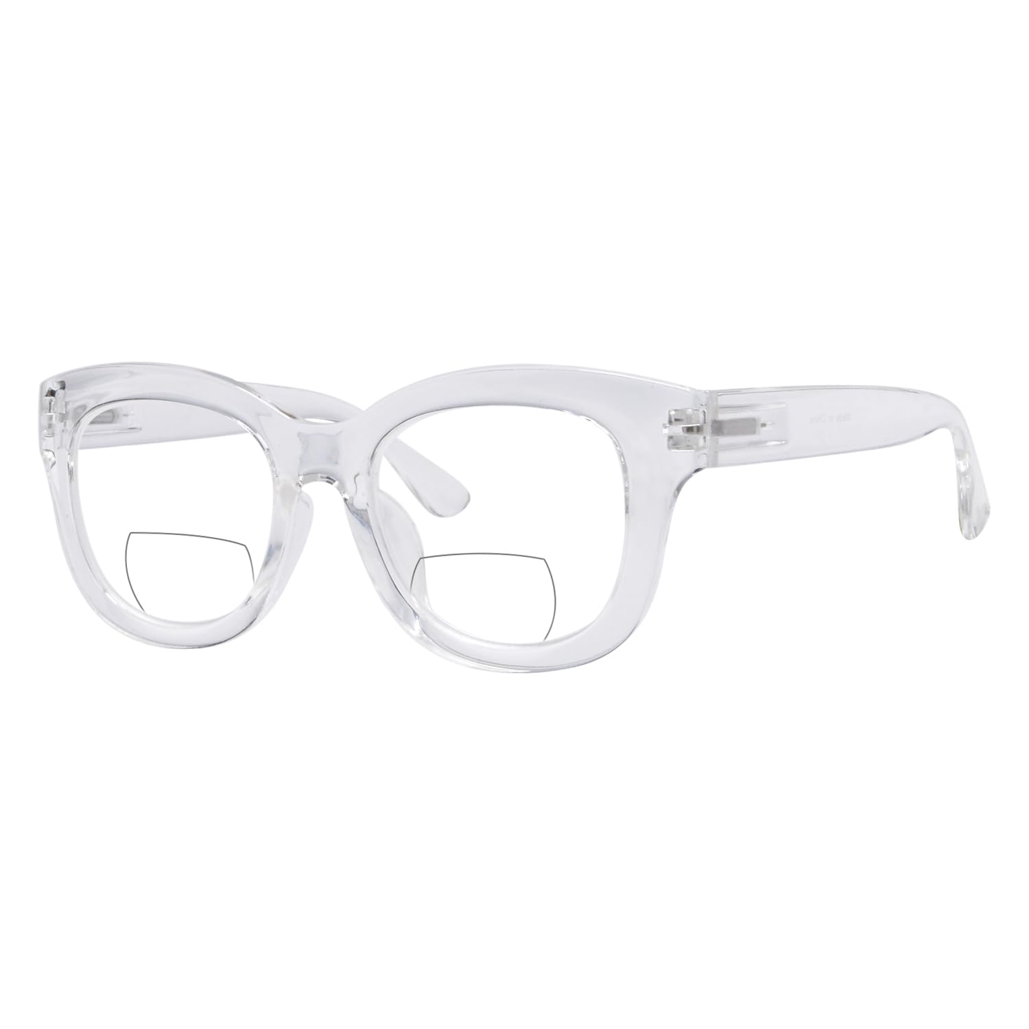 Eyekepper Design Large Frame Bifocal Reading Glasses Women Oversize Bifocal Readers, Transparent