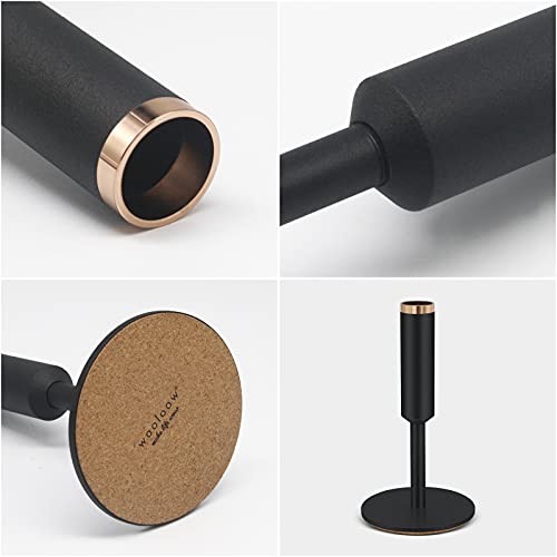 wooloow Kandelaars, set van 2 stuks, zwart en goud, creatieve kaarshouders van metaal voor staafkaarsen en puntige kaarsen, decoratieve kandelaar met kurkmat voor tafeldecoratie, bruiloft, eten, Kerstmis, herbruikbaar - Image 4