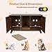 Seang Double Cat Litter Box Enclosure for 2 Cats,Fluted Hidden Litter Box Furniture with Litter Collector & Scratch Pad,47