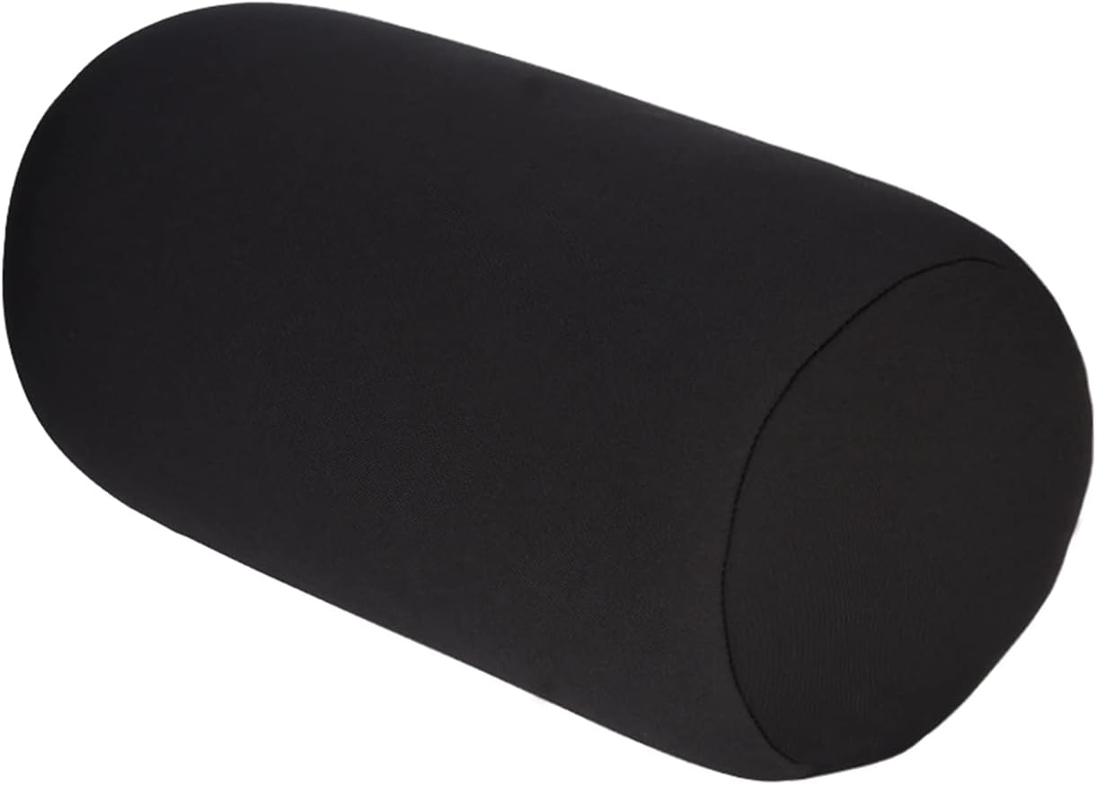 GenericerPillow Micro Mini Microbead Back Cushion Roll Throw Pillow Travel Home Sleep Neck Support Comfortable Extra Soft Micro Bead Stress Relief Beanie Pillow (Black)
