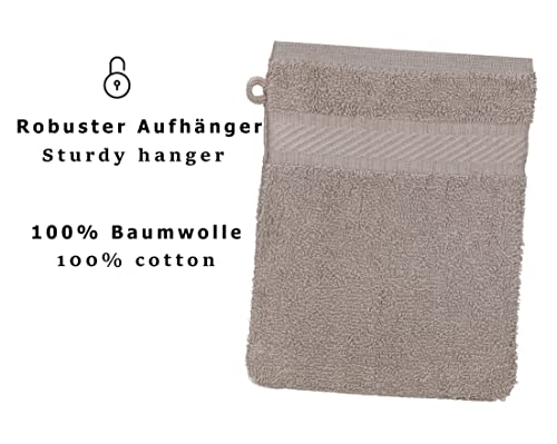 Betz 10 Piece Wash Mitt Set PALERMO 100% Cotton Size: 16 x 21 cm (stone grey), 16x21 cm - Image 2