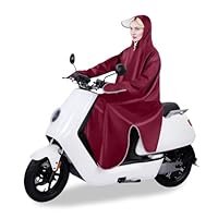 Msiud Regenponcho mit Kapuze, Regen Poncho Wiederverwendbar Regenkleidung Unisex Wander Regencape Cycling Frauen Regenmantel Regenschutz für Elektromobil Mobilität Outdoor Camping (Dunkelrot)