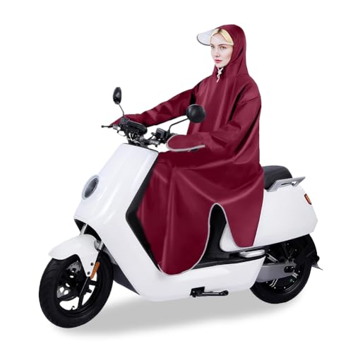 Msiud Cappotto Impermeabile per Moto, Poncho Antipioggia Moto Mantella da Pioggia per Bicicletta Unisex Giacca da Antivento Resistente Rughe Riutilizzabile Ciclismo Adulto Scooter 800 g