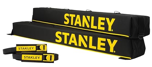 STANLEY S4000 Black/Yellow Universal Soft Roof Rack Pad and Luggage Carrier Kit with Heavy-Duty Tie Down Straps