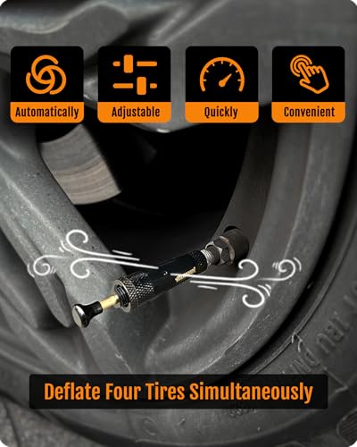 Image of Pro-Calibrated Tire Deflator kit 10-30PSI(4PCS) ±2 PSI High Accuracy, CNC-Machined Brass, Air Down Tire Deflators for Off-Road, SUV, Truck