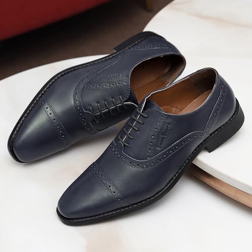 Image of LOUIS STITCH Formal Lace Up Shoes for Men | Handcrafted Italian Leather Mens Oxford Shoes| RXOX