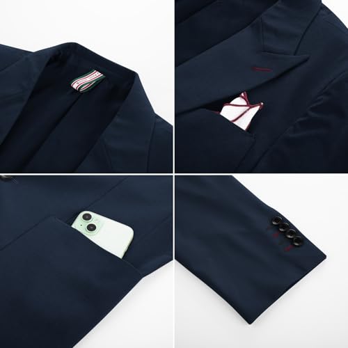 PJ PAUL JONES Herren Freizeit Anzugjacke Sakko Slim Fit Business Sakkos Klassisch Sportlich Anzug Jacke Marineblau S