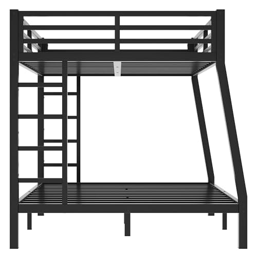 Bellemave Full XL Over Queen Bunk Bed for Adults, Full XL Over Queen Bunk Bed Frame with 2 Ladder and Full Length Guardrail, Easy Assemble, Mattress Not Included, Black - Image 8