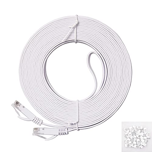 REXUS Cat 6 Flat Ethernet Cable C6F100B, 32 FT