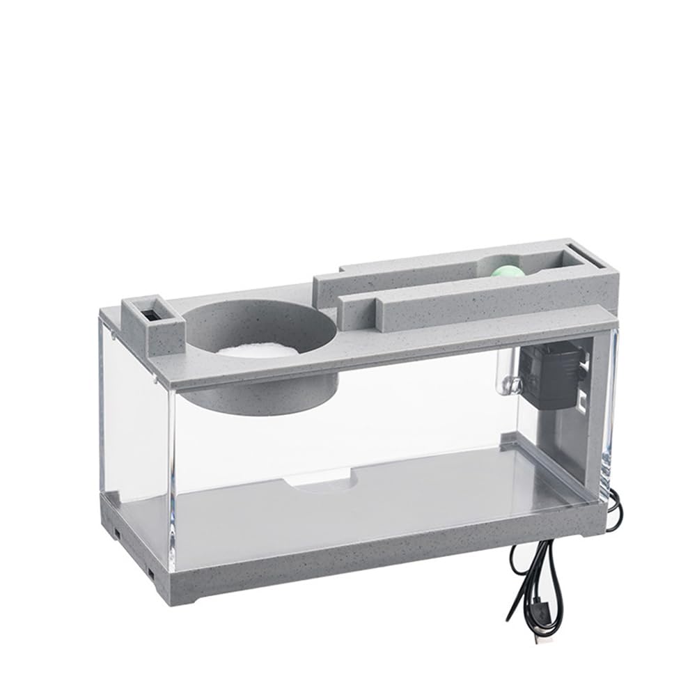 Zstar Serbatoio per pesci acquario con pompa dell'acqua, mini kit di avviamento silenzioso per acquario, micro paesaggio, scrivania per acquario, set completo per ufficio decorazione desktop