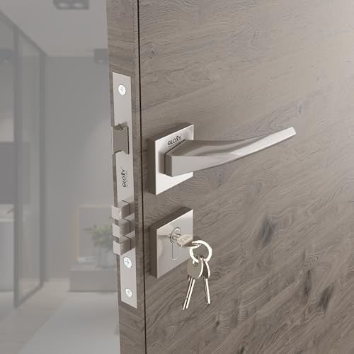 Image of GLOXY Brass Door Locks for Main Door, Door Lock for Bedroom, Mortise Door Lock Handle Set with 3 Brass Key for Home,Office,Hotel | Satin Matt Finish (2 Years Warranty, Pack of 1)