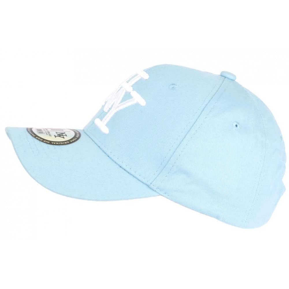 Hip Hop Honour Casquette Enfant NY Bleu Clair et Blanche Wazzy de 7 à 11 Ans - Taille Unique