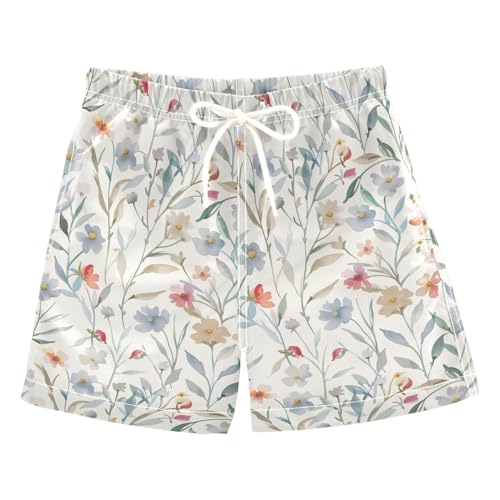 Cute Watercolor Wildflowers Boys Swim Trunks Toddler Shorts Swimwear Boardshorts Multicoloured