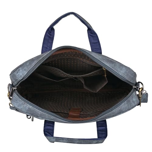 Image of FONSIE Laptop Bag 18 Inch Supports 15.6 laptop, expandable compartment with sling strap, For Men and Women Office Messenger Bag, Notebook, Tab, Macbook Handbag Slim Design PU Leather for gift.