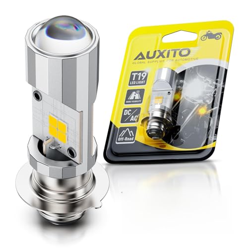 Image of AUXITO P15D H6M T19 LED Motorcycle Light Bulbs Daul Color Yellow /White 3000LM Super Bright High /Low Beam for ATVS UTVS Motorcycles, Canbus Ready, 1 Pack