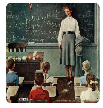 ARCANE VAULT -Saturday Evening Post™, Teacher Wood Magnet, Laser-Cut, UV-Coated Birch, Refrigerator, Decorative Magnets, for Home, Kitchen Decor, 2x2”