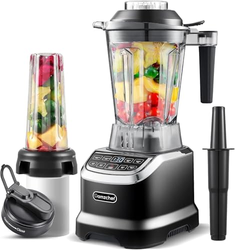 AMZCHEF Mixer Smoothie Maker - 1800W Blender - Mixer Hochleistungsmixer mit LED Zeitanzeige - 6...