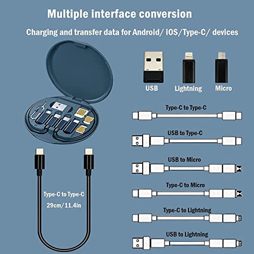 Image of Mini Digital Gadgets Storage Box, Data Cable Battery Charger Container, Mini SIM Card Slots Storage Case, Portable Phone Stand, Portable Outdoor Travel Supply Cable Kit