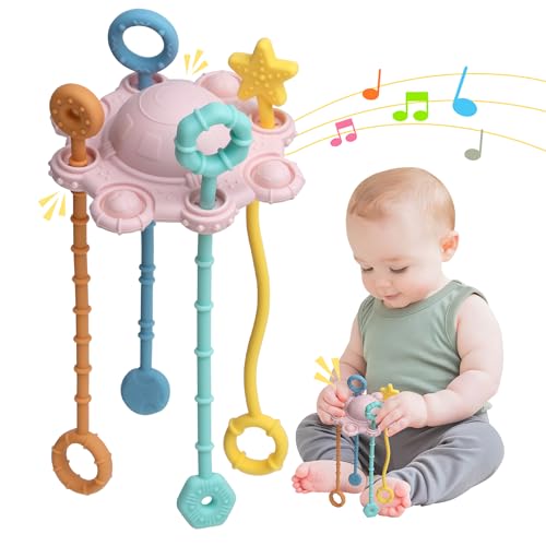 Montesorri-Toys - Pull String Toys for Baby - Made of 100% Food Grade ...