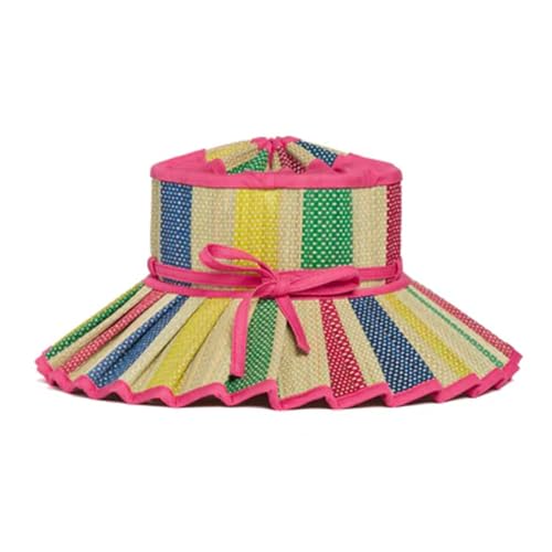 Sombrero femenino Lorna de paja reversible y plisado