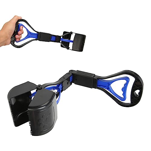 Image of Dog Pooper Scooper, Poop Scooper for Dogs, Collapsible Dog Poop Scoop Outdoor Multipurpose Long Handle Pet Poop Spoon Poop Scooper for Dogs for Medium & Large Pet Poop, Grass and Gravel Pick Up(Blue)