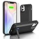 Giabuao Akkuhülle für iPhone 12 Mini/13 Mini (5.4) 8500 mAh, Schlanke Wiederaufladbare Erweiterte Ladehülle, Tragbare Schützende Telefonhülle mit Akku Power Bank mit Standfuß für iPhone 12 mini