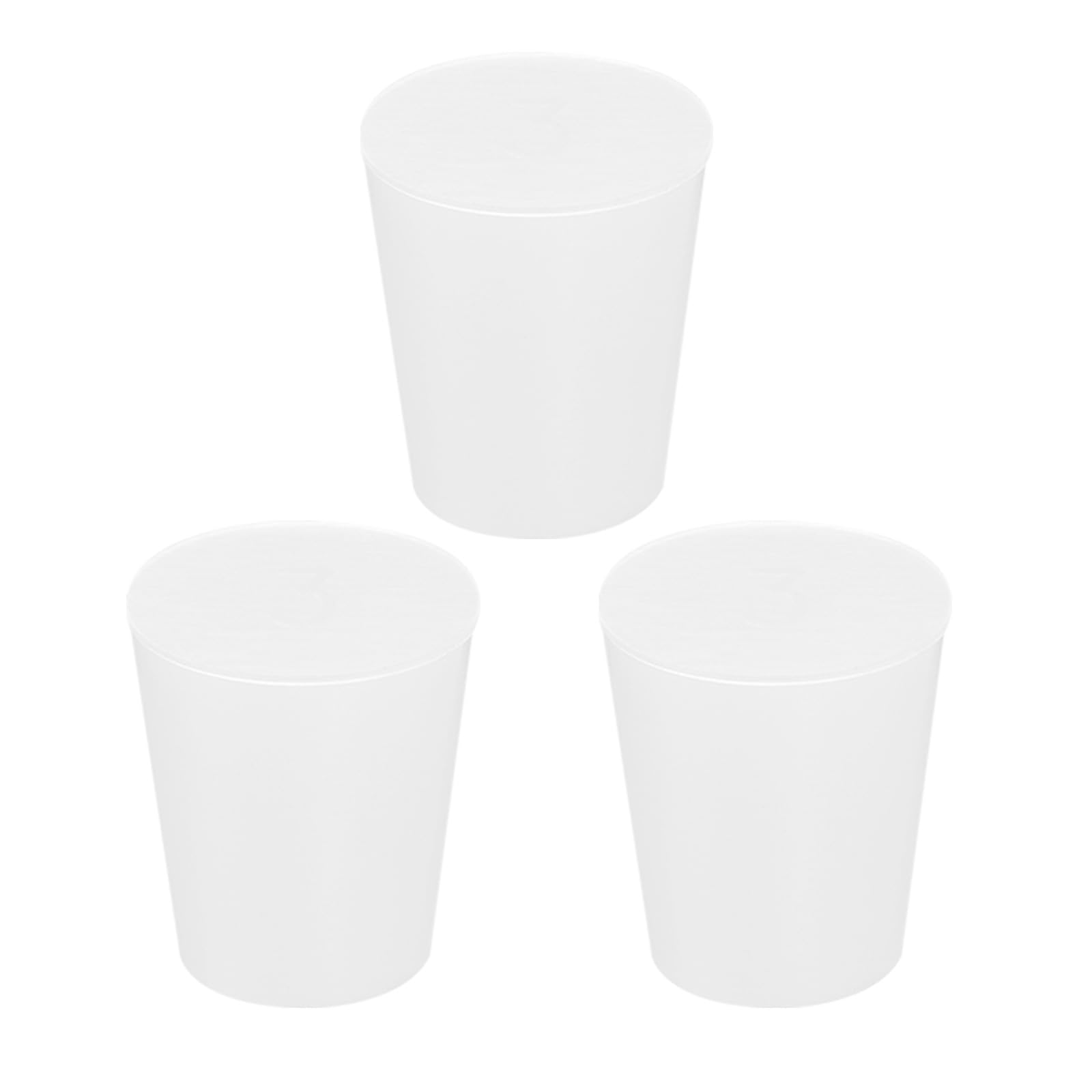 sourcing mapSilicone Rubber Tapered Plug 18mm to 24mm Solid Test Tubes Bungs Stopper White Translucent for Lab Home 3 Pieces