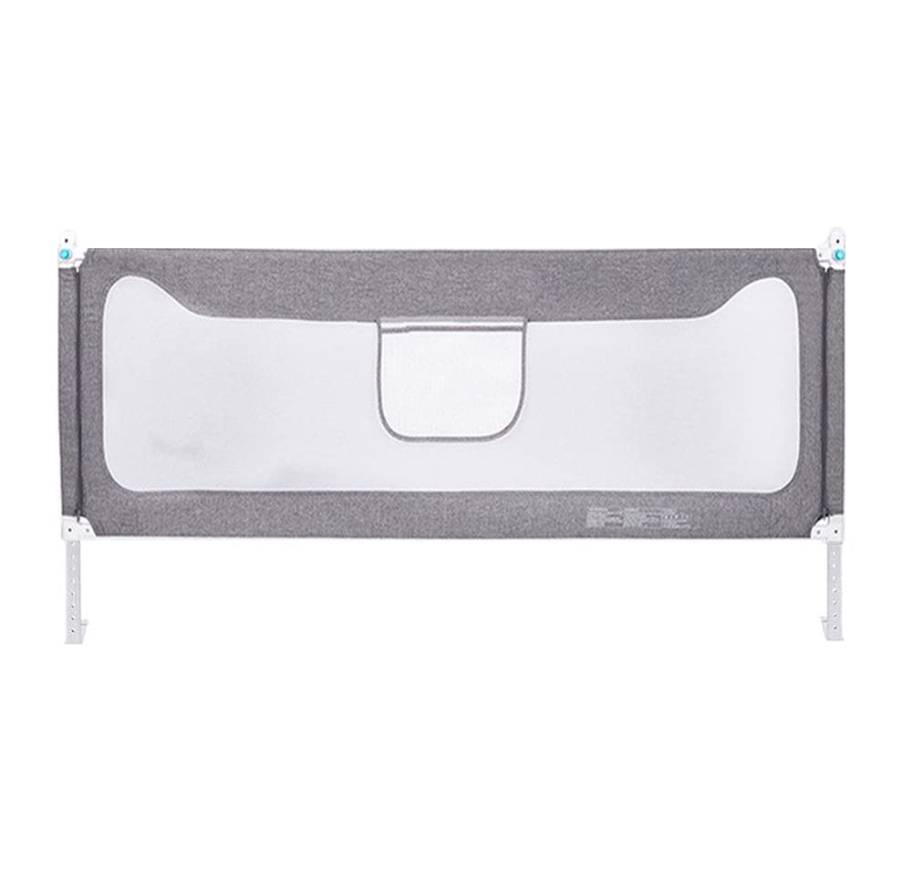 Moonmen Baby Bed Rail Guard Toddler Bed Rail Safety Vertical Lifting Bed Guard Safety Protection Guard,Anti-Fall Bed Guardrail (Hemp Grey 180cm)