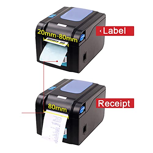 Image of Label Barcode Printer Thermal Receipt Label Printer Bar Code QR Code Sticker Machine 20mm-80mm Auto Stripping 370B(365B USB Port)
