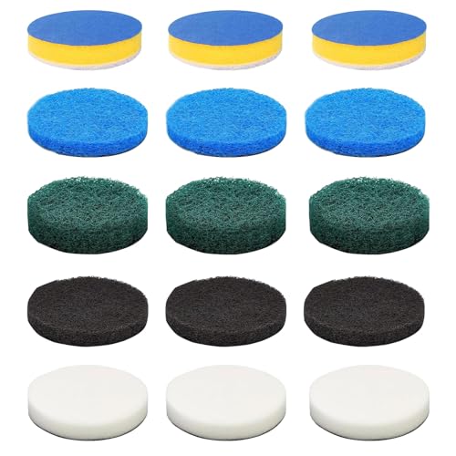 LINGJIA 15 Piezas Cepillo Electrico Limpieza Hogar, Almohadillas de Limpieza de Esponja, Cepillos Eléctricos de Limpieza de Jardín, Funcionales y Versátiles para Una Amplia Gama de Aplicaciones