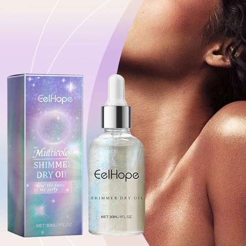 Shimmer Body Oil,Moisturizing Light Shimmer Glow Illuminator,Non-sticky Body Luminizer Liquid Highlighter Makeup Your Skin 30ml - Image 7