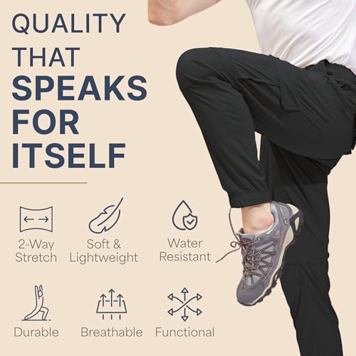 BLUE CHILL Mens Cargo Joggers with Pockets Waterproof Lightweight Outdoor Hiking Pants Relaxed Fit Cargo Pants4