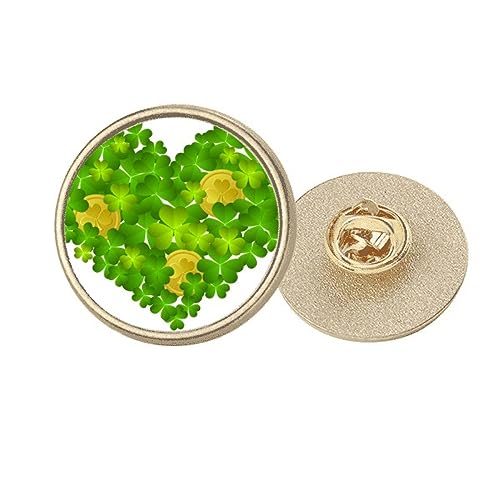 Broche trèfle en cœur Saint-Patrick accessoire métal doré M