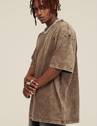 Image of Arssm Men Oversized T Shirts Vintage Tee Loose Fit Short Sleeve Casual Streetwear Baggy Washed Unisex Tops