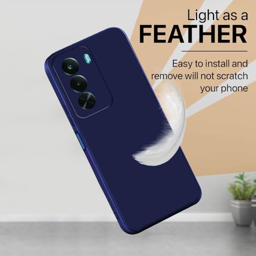 Image of Casotec Back Cover Compatible with Realme P4x 5G | Full Camera Protection | Premium Liquid Silicon Case | Flexible Bumper Case for Realme P4x 5G (Dark Blue)
