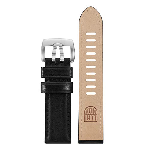 Luminox Men's Black Leather 23Mm Strap Stainless Steel Buckle 1830 Field Series Watch Band #TOP17