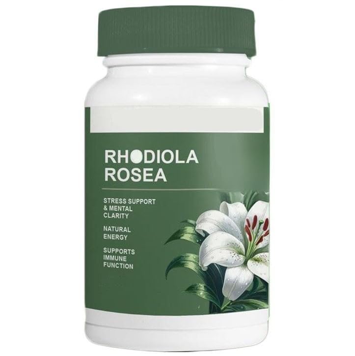 Rhodiola - Energy & Daily Stress Support Gluten-Free Non-GMO Vegetarian