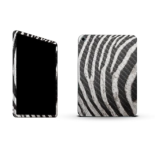 Image of MightySkins Carbon Fiber Skin Compatible with Apple iPad 10.9 inch 10th Gen (2022) Full Wrap Kit - Zebra Closeup | Protective, Durable Textured Carbon Fiber Finish | Easy to Apply | Made in The USA