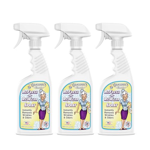 Image of Grandma's Secret Refresh N ReWear Spray - Instantly Removes Wrinkles & Odors - Wrinkle Release, Fabric Refresher Spray, Chlorine, Bleach and Toxin-Free - 16 Ounce, 3 Pack