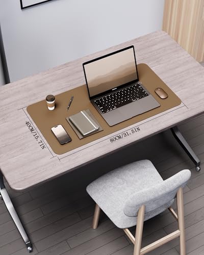 Image of YSAGi Double-Sided Desk Mat, Eco Cork Desk Protector, Large Mouse Pad & Writing Pad for Office /Home (31.5 inchx15.7 inch, Khaki + Cork)