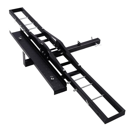 SALIRION Motorcycle Hitch Carrier, Heavy Duty Steel Dirt Bike Hauler Hitch Mount Rack with Loading Ramp for Cars,SUVs,Trucks with 2' Hitch Receiver, 500LBS Capacity