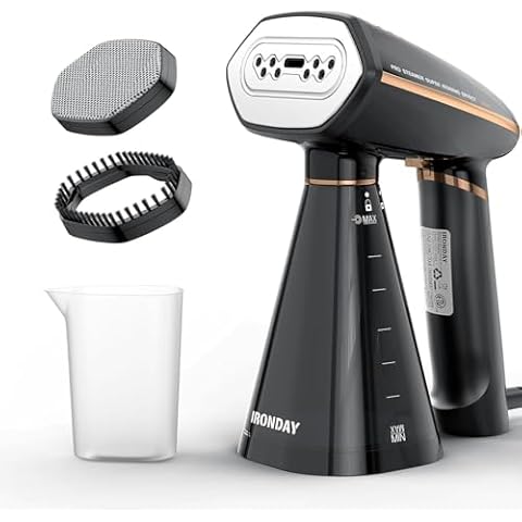 IRONDAY Steamer for Clothes, 1200W Portable Handheld Garment Steamer&Iron 2-in-1 with Fast Heat-up, Auto-Off, 350ml Water Tank, Powerful Foldable Handle Clothes Steamer Compact Size for Travel Home Cover