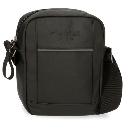 Pepe Jeans Dortmund Bandolera Pequeña Gris 15x19,5x6 cms Algodón, Poliéster y PU. 1,76L by Joumma Bags