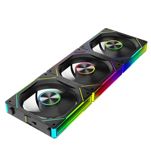 Image of Fan JM-SE 3IN1 BK 120 Fan Infinity Mirror Module Daisy-Chain 5V ARGB PWM Case Fans 120mm Triple Pack Suitable for Computer Case & CPU Cooling (Black)