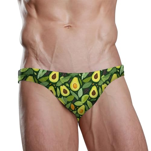 Funny Avocado Fruit Swim Briefs for Men Swimsuit Bikini Swimwear S A1122532