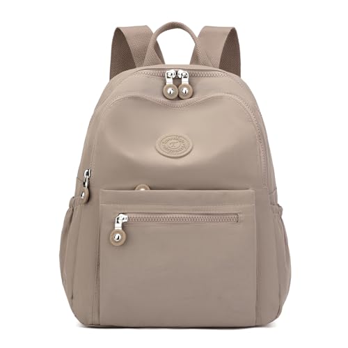 Image of Tanweibago Mini Nylon Women Backpacks,11L Small Ladies backpacks Casual Lightweight Women Shopping Travel Daypack (Champagne)